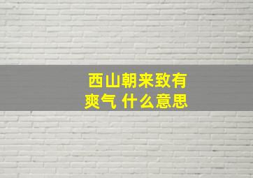 西山朝来致有爽气 什么意思